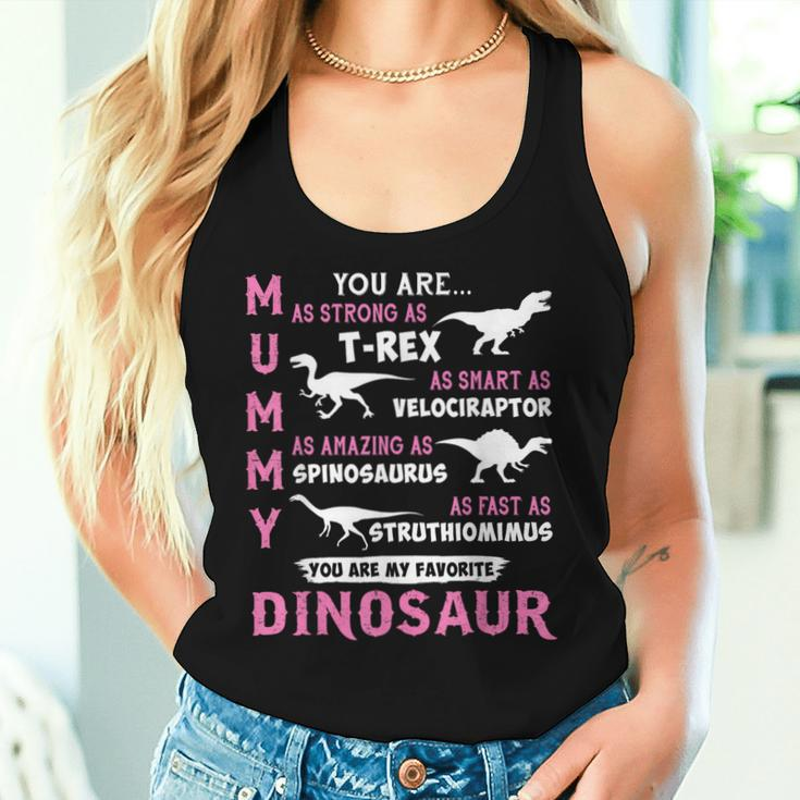 Mummy Strong Trex Dinosaur Mum Son Daughter Mother's Day Women Tank Top Gifts for Her
