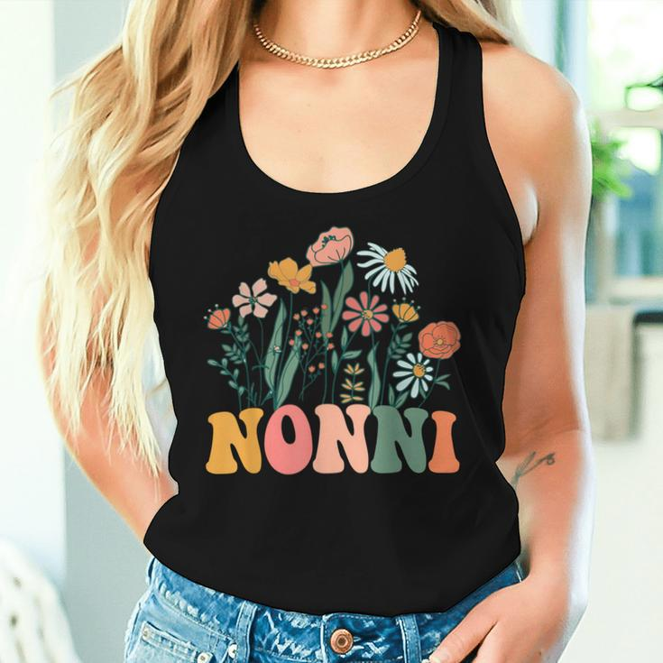 New Nonni Wildflower First Birthday & Baby Shower Women Tank Top Gifts for Her