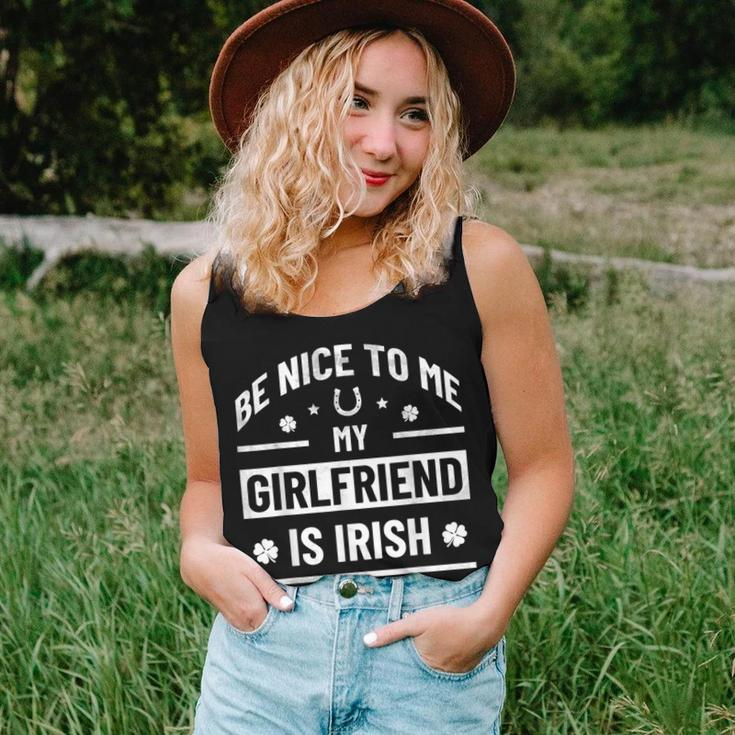 Be Nice To Me My Girlfriend Is Irish St Patrick's Day Women Tank Top Gifts for Her