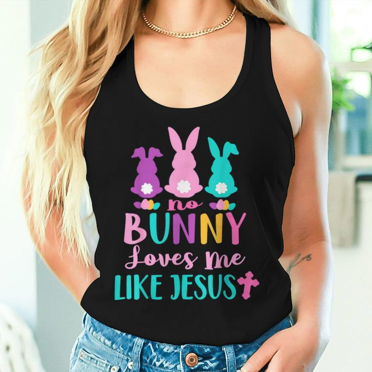 No Bunny Loves Me Like Jesus Easter Christian Religious Women Tank Top Gifts for Her