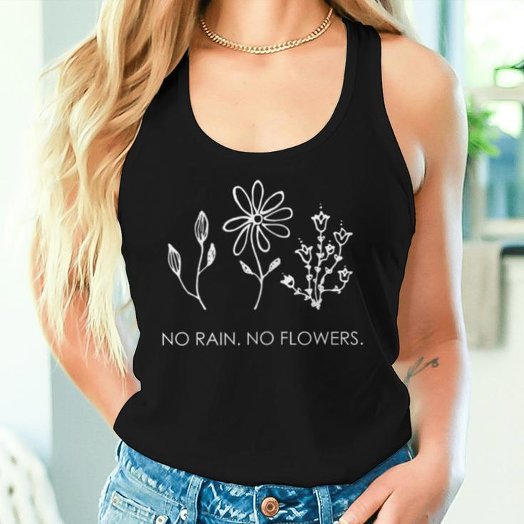 No Rain No Flowers Minimalism Floral Love Dream Women Tank Top Gifts for Her