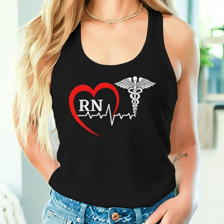Nurses Day Caduceus Nurse Week 2023 Heartbeat Medical Rn Women Tank Top Gifts for Her