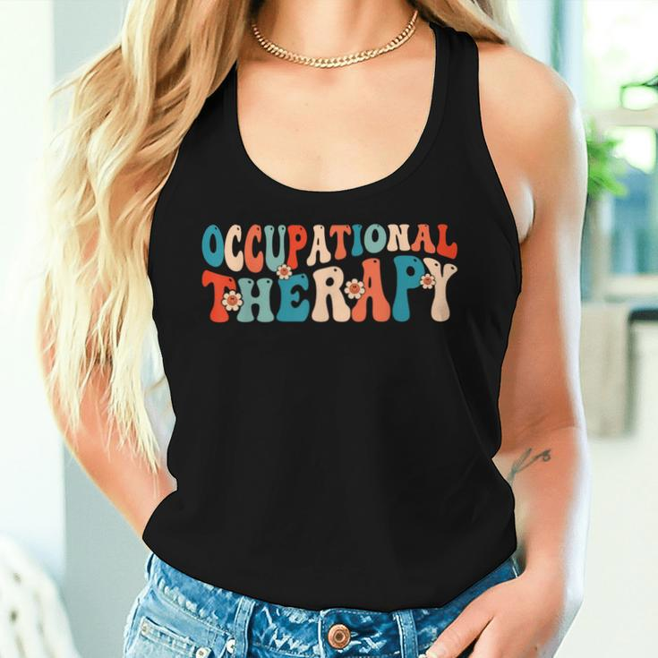 Occupational Therapy -Ot Therapist Ot Month Groovy Retro Women Tank Top Gifts for Her