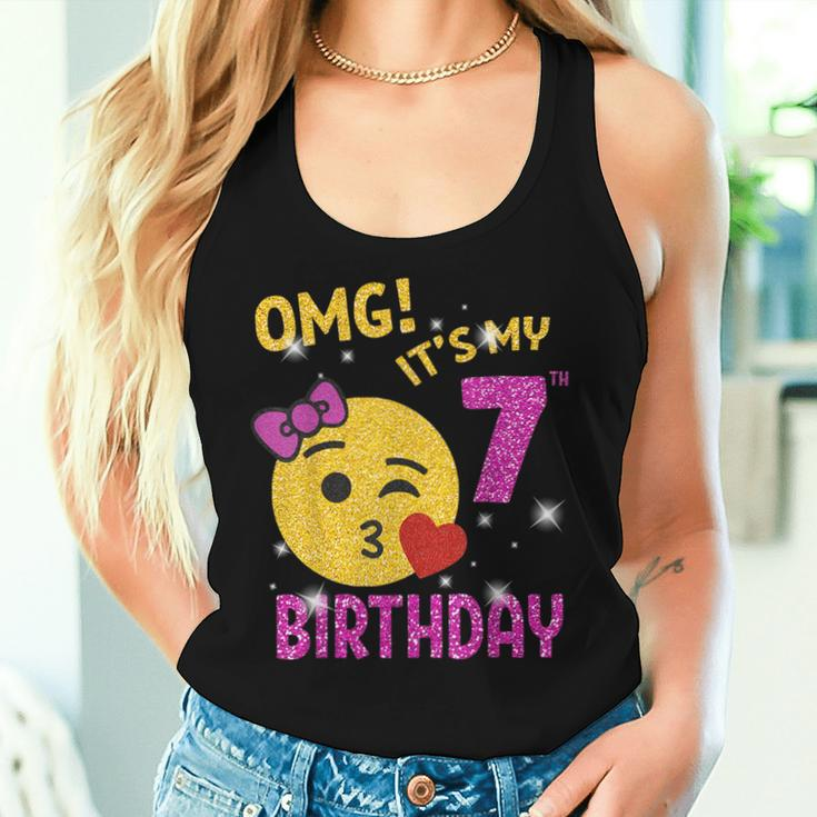 Omg It's My 7Th Birthday Girl Cute 7 Yrs Old Birthday Party Women Tank Top Gifts for Her