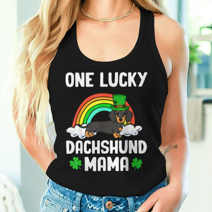 One Lucky Dachshund Mama Dog St Patrick's Day Women Tank Top Gifts for Her