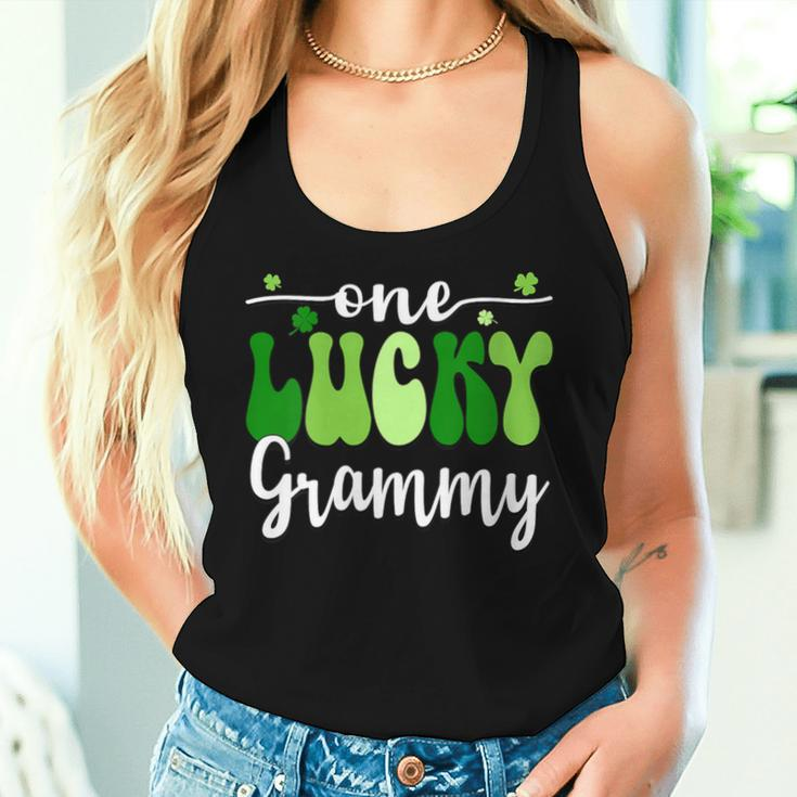One Lucky Grammy Groovy Retro Grammy St Patrick's Day Women Tank Top Gifts for Her