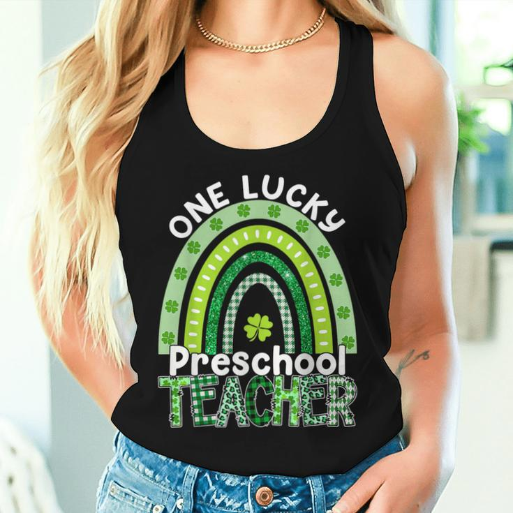 One Lucky Preschool Teacher St Patrick's Day Teacher Women Tank Top Gifts for Her