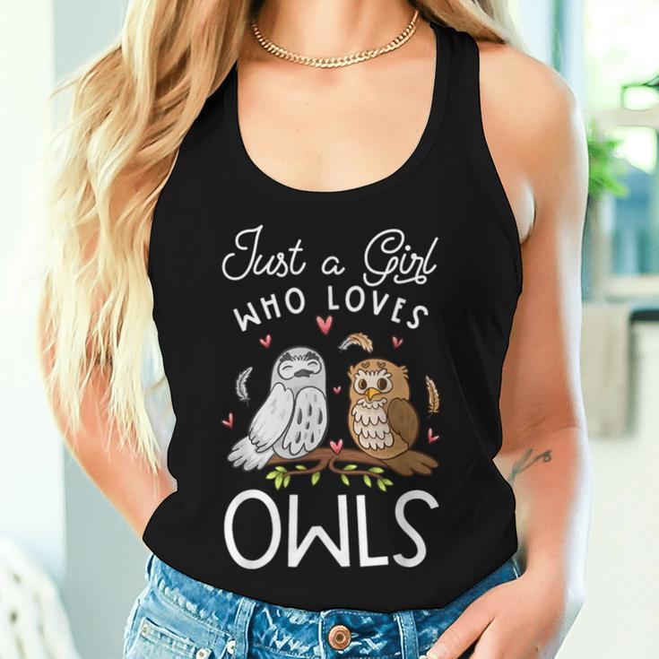 Owl Lover Just A Girl Who Loves Owls Girls Owl Women Tank Top Gifts for Her
