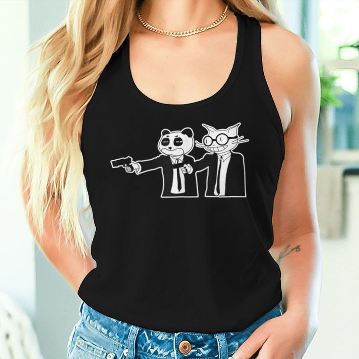 Panda Bear And Cat As Vincent And Jules Say What Again Women Tank Top Gifts for Her