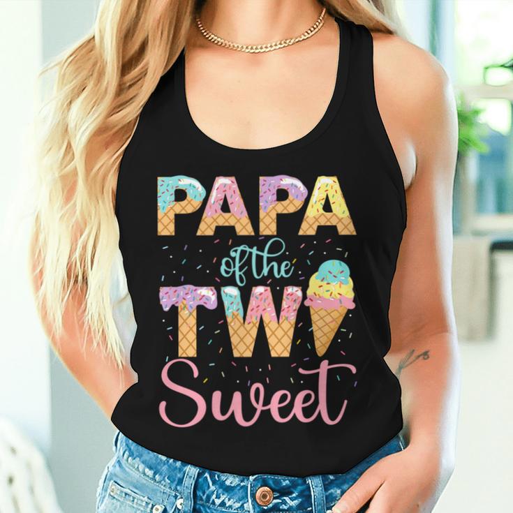 Papa Der Zwei Sweet Birthday Girl Eiscreme 2 Tank Top Frauen Geschenke für Sie