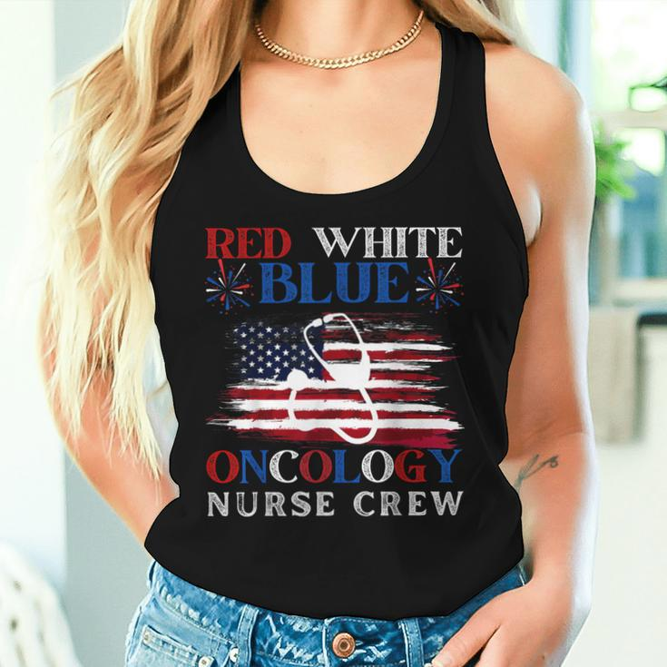 Patriotic Nurse July 4Th Red White Blue Oncology Nurse Crew Women Tank Top Gifts for Her