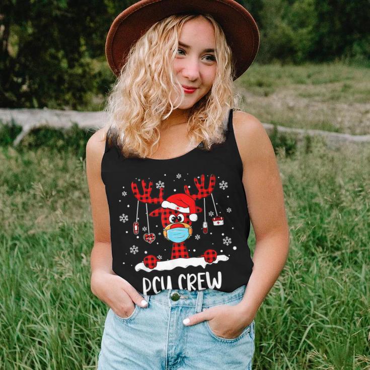 Pcu Crew Buffalo Plaid Face Mask Reindeer Nurse Xmas Women Tank Top Gifts for Her