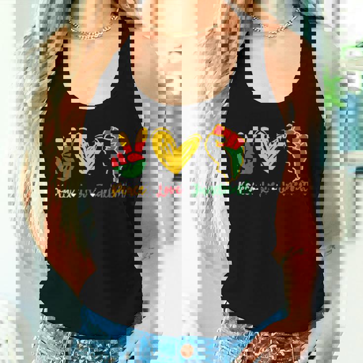 Peace Love Junenth Black Pride Freedom 4Th Of July Womens Women Tank Top Gifts for Her
