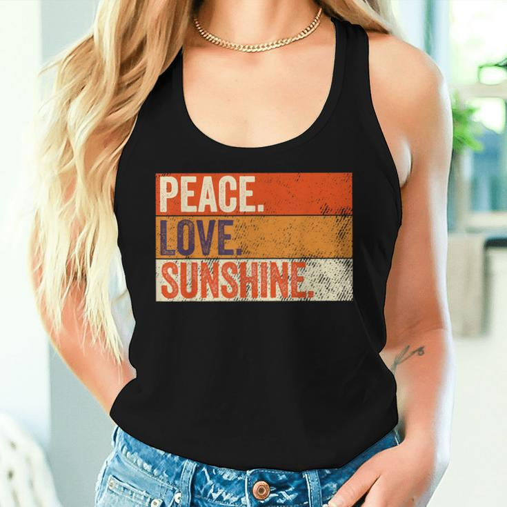 Peace Love Sunshine Mother Father Sun Lover Vintage Women Tank Top Gifts for Her