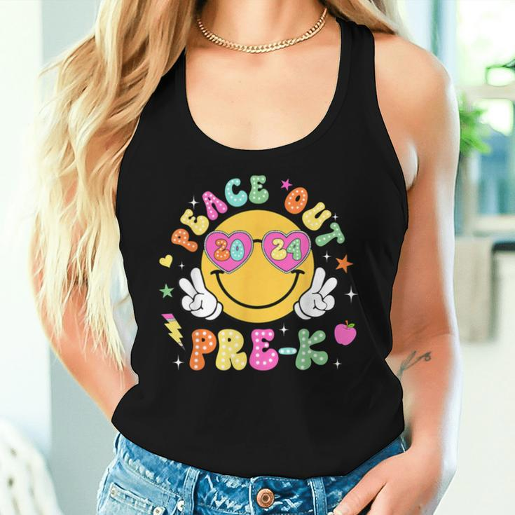 Peace Out Pre-K Cute Groovy Last Day Of Pre-K Women Tank Top Gifts for Her