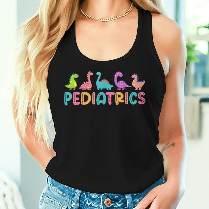 Pediatrics Dinosaurs Peds Nurse Crew Appreciation Pediatric Women Tank Top Gifts for Her