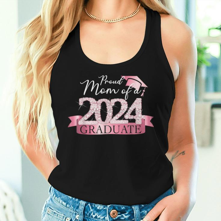 Pink Black Proud Mom Of A 2024 Graduate Decoration Women Tank Top Gifts for Her