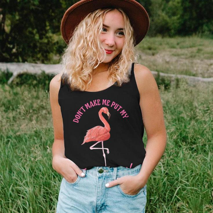 Pink Flamingo Don't Make Me Put My Foot Down Women Tank Top Gifts for Her