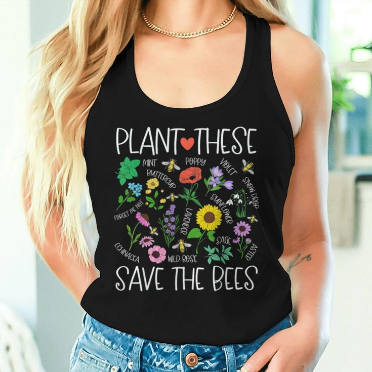 Plant These Save Bees Wildflower Earth Day Support Bee Lover Women Tank Top Gifts for Her