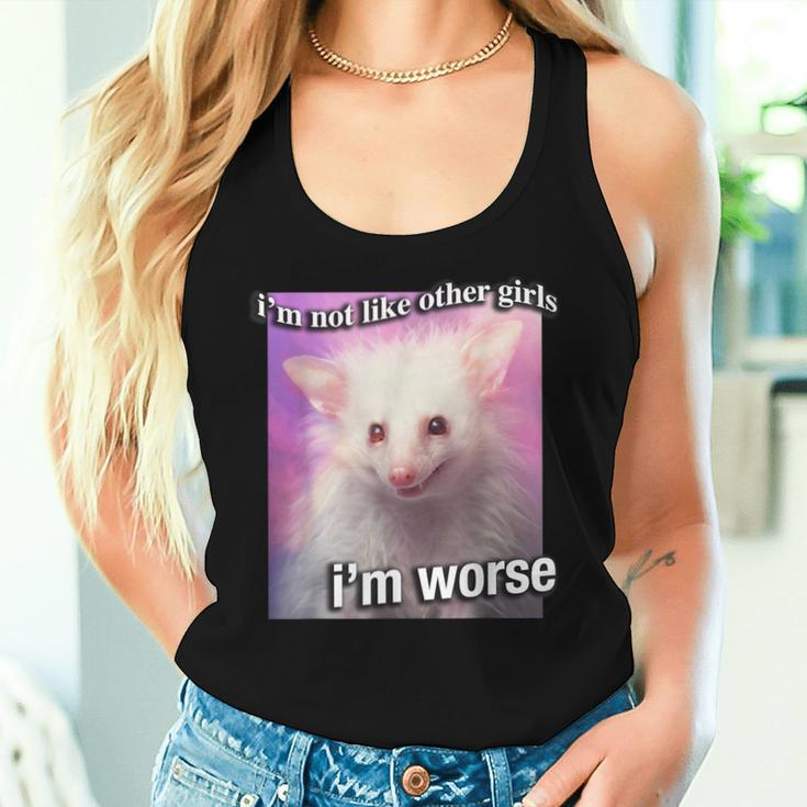 Possum Opossum I’M Not Like Other Girls I’M Worse Sarc Women Tank Top Gifts for Her