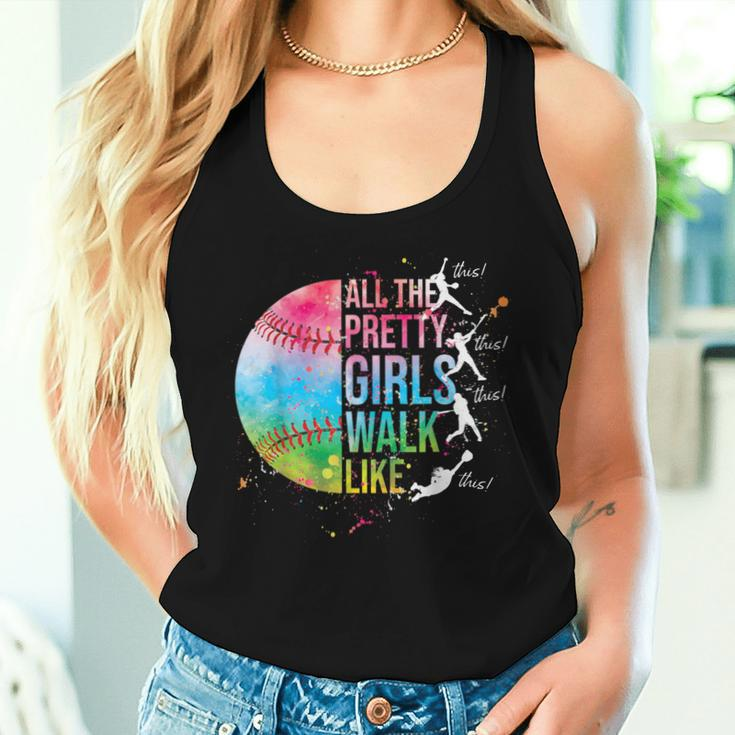All The Pretty Girls Walk Like This Baseball Softball Women Tank Top Gifts for Her