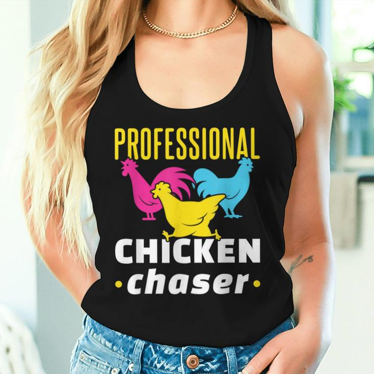 Professional Chicken Chaser Chickens Farming Farm Women Tank Top Gifts for Her