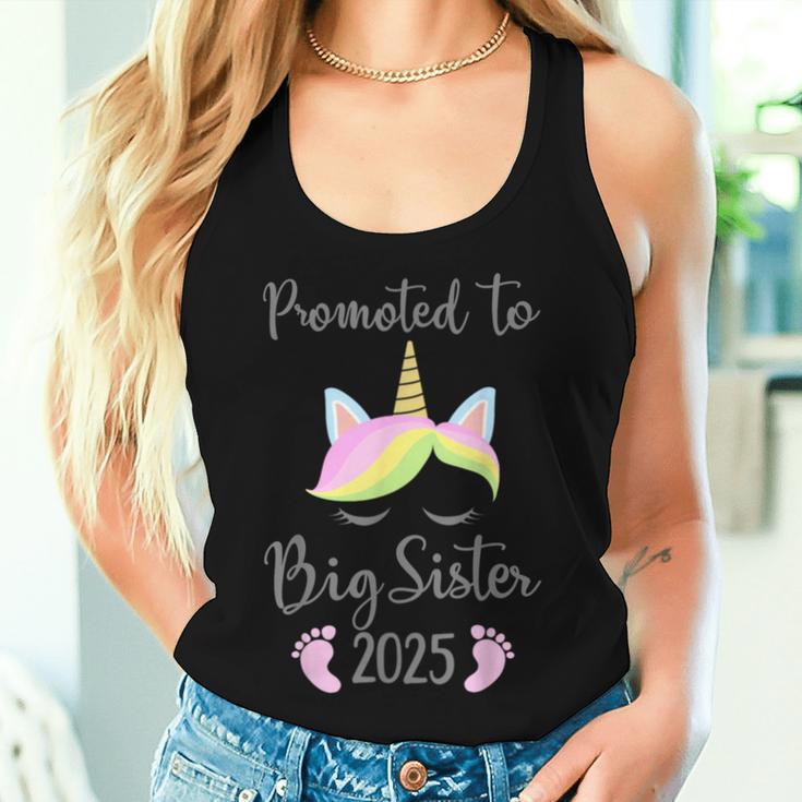 Promoted To Big Sister 2025 With Unicorn For New Baby Shower Women Tank Top Gifts for Her