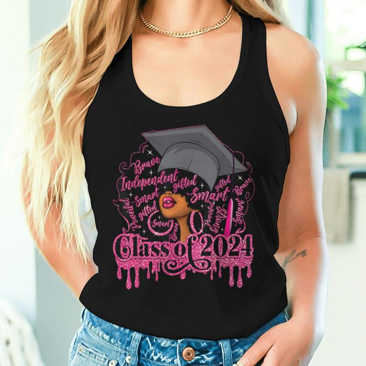 Proud Afro Black Girl Woman Graduation Class Of 2024 Women Tank Top Gifts for Her