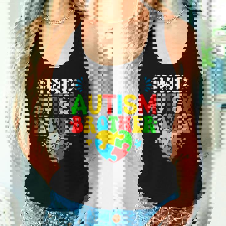 Proud Autism Brother Autism Awareness Autistic Sister Boys Women Tank Top Gifts for Her