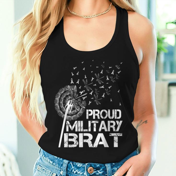 Proud Military Brat Military Child Month Purple Up Dandelion Women Tank Top Gifts for Her