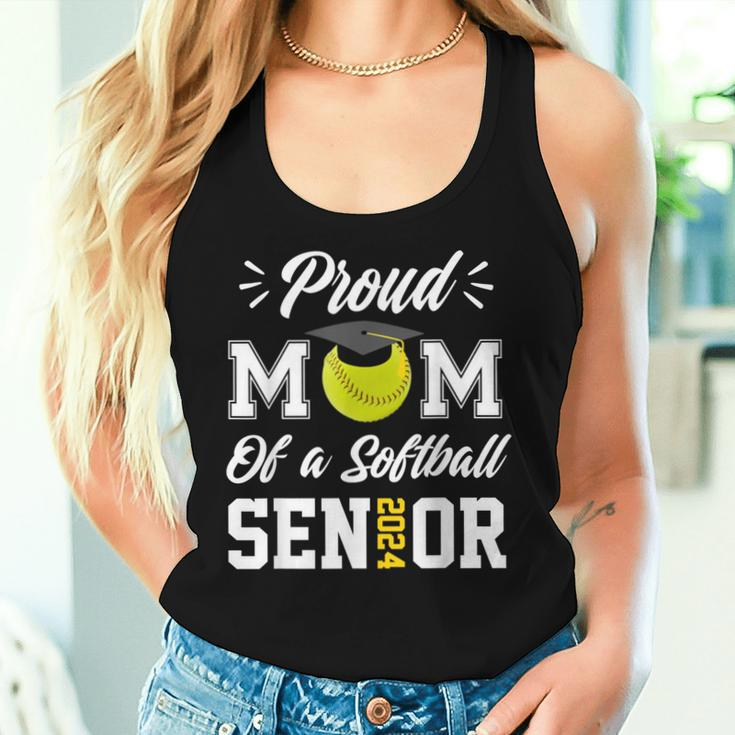 Proud Mom Of A Softball Senior 2024 Class Of 24 Graduation Women Tank Top Gifts for Her