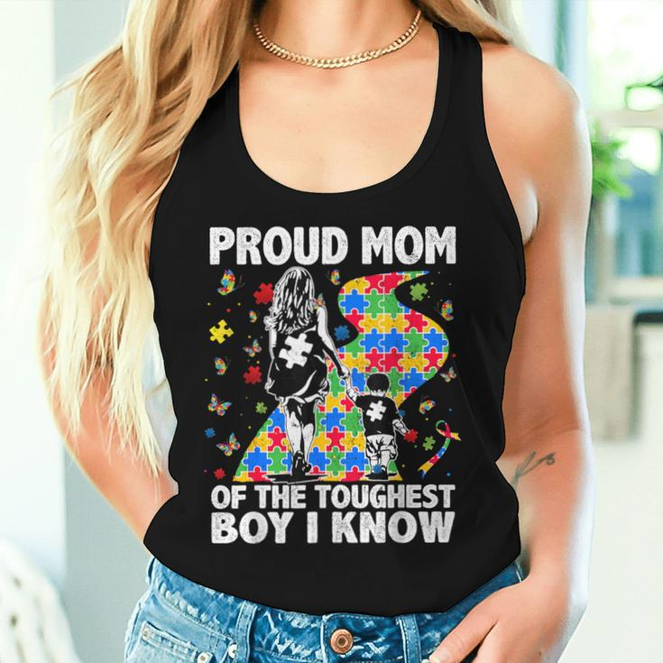 Proud Mom Of The Toughest Boy Son Autism Awareness Women Women Tank Top Gifts for Her