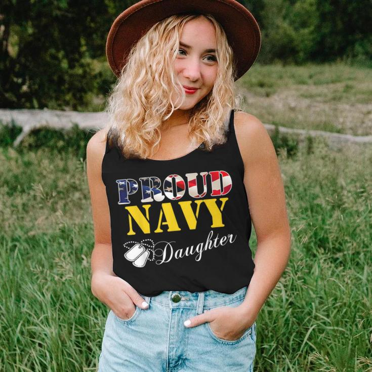 Proud Navy Daughter With American Flag Veteran Women Tank Top Gifts for Her