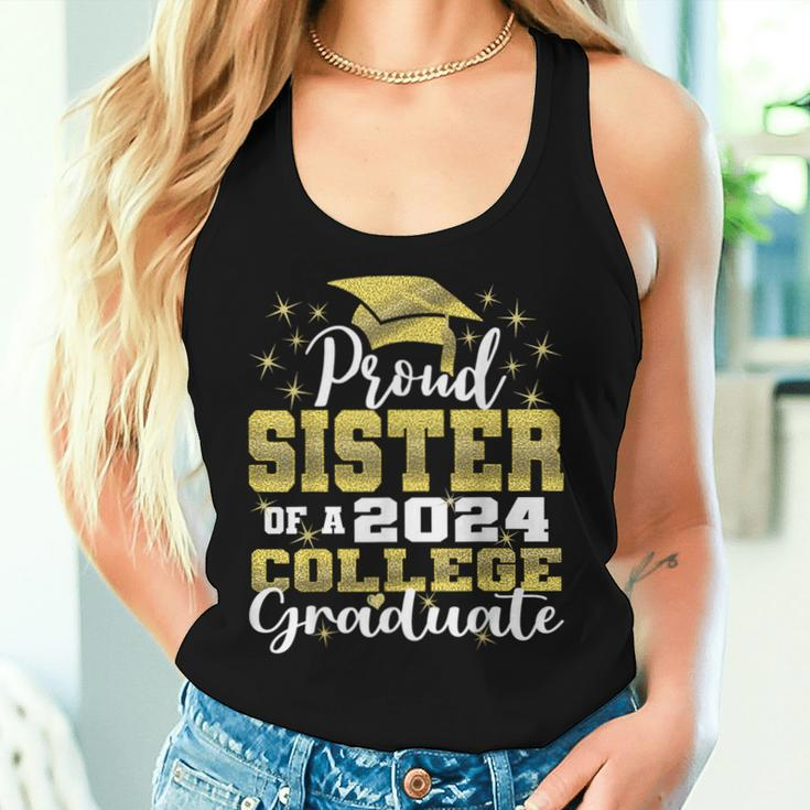 Proud Sister Of 2024 College Graduate Family 24 Graduation Women Tank Top Gifts for Her