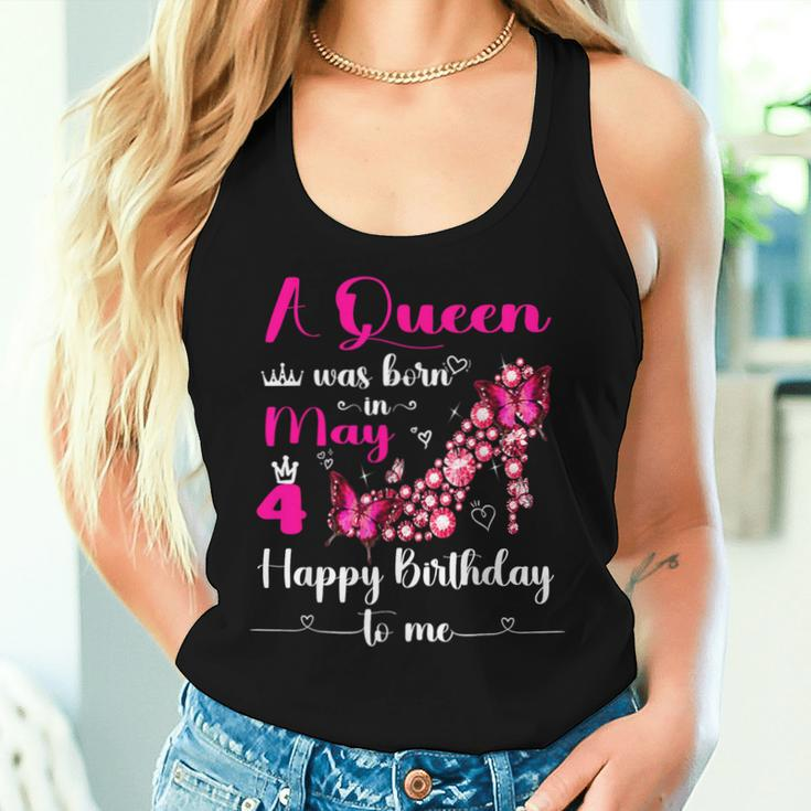 A Queen Was Born On May 4 4Th May Birthday Party Pink Women Tank Top Gifts for Her