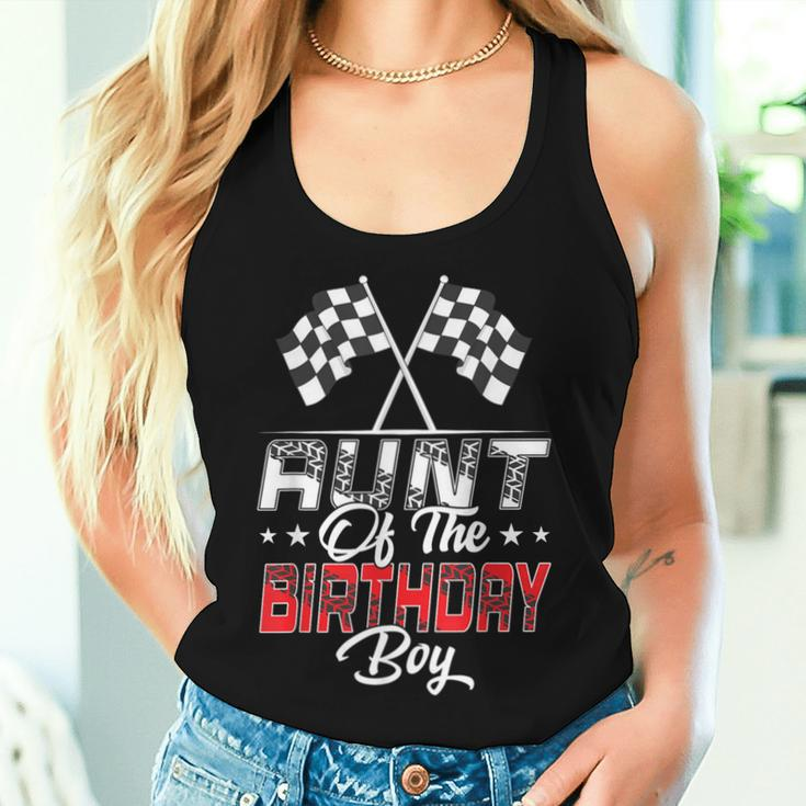 Race Car Aunt Of The Birthday Boy Racing Family Pit Crew Women Tank Top Gifts for Her