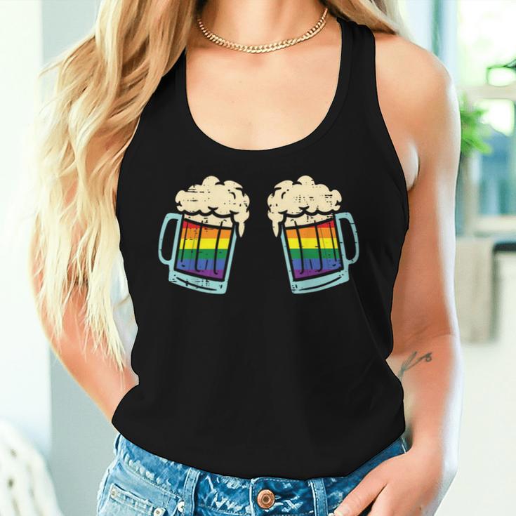 Rainbow Beer Bra Lesbian Gay Pride Ally Lgbtq Women Women Tank Top Gifts for Her