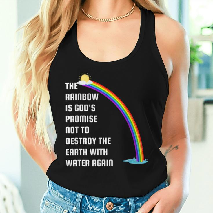 The Rainbow Is God's Promise Christians Religious Bible Women Tank Top Gifts for Her