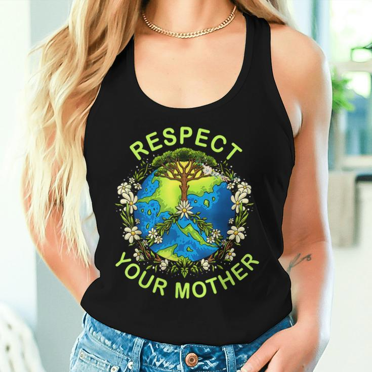 Respect Your Mother Earth Day Nature Goddess Flowers Women Tank Top Gifts for Her