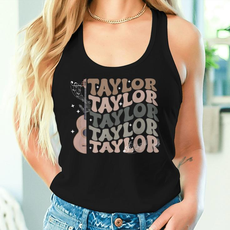 Retro 80'S Taylor First Name Personalized Groovy Birthday Women Tank Top Gifts for Her