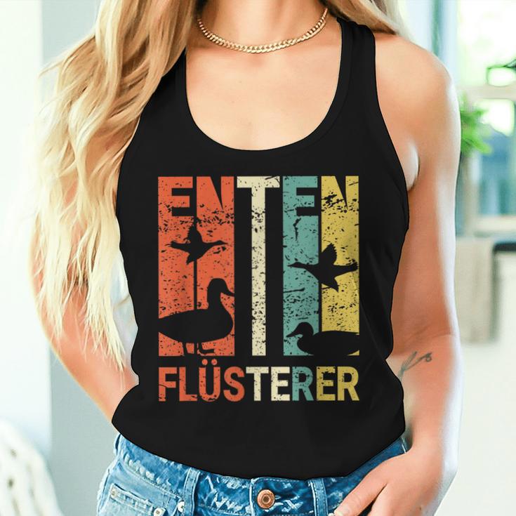 Retro Ducks Whispering Erpel Tank Top Frauen Geschenke für Sie