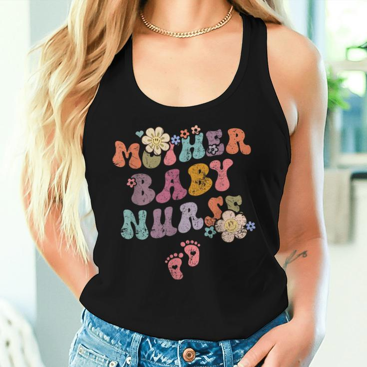 Retro Groovy Mother Baby Nurse Womens Women Tank Top Gifts for Her
