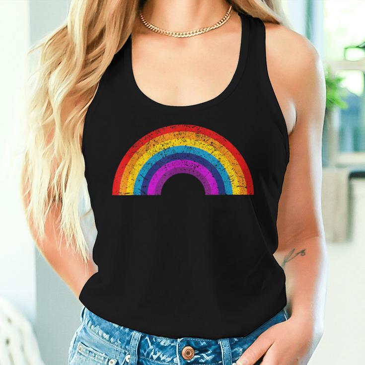 Retro Lgbtq Rainbow Women's Tank Top Frauen Geschenke für Sie