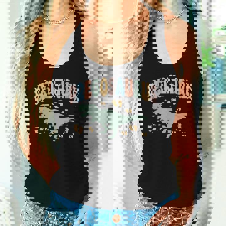 Retro Mamasaurus Pregosaurus Divertido Anuncio De Embarazo Camiseta sin mangas para mujer Regalos para ella