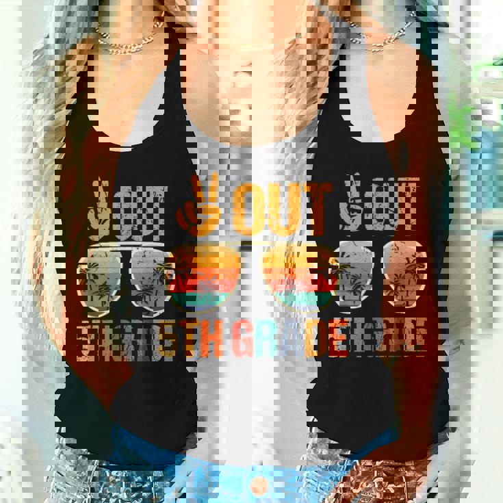 Retro Peace Out 5Th Grade Groovy Happy Last Day Of School Women Tank Top Gifts for Her