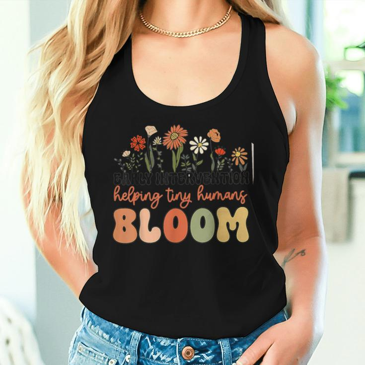 Retro Wildflower Early Intervention Helping Tiny Human Bloom Women Tank Top Gifts for Her