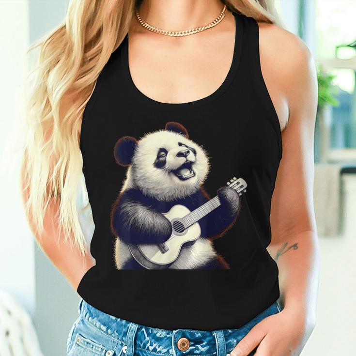 Riesen Panda Spielt Gitarre Lustige Rockmusik Gitarre Panda Tank Top Frauen Geschenke für Sie