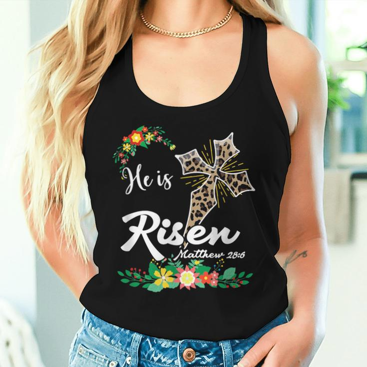He Is Risen Bible Verse Floral Easter Is About Jesus Women Tank Top Gifts for Her