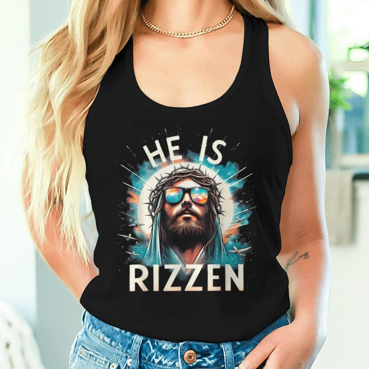 He Is Rizzen Jesus Is Rizzen Retro Jesus Christian Religious Women Tank Top Gifts for Her