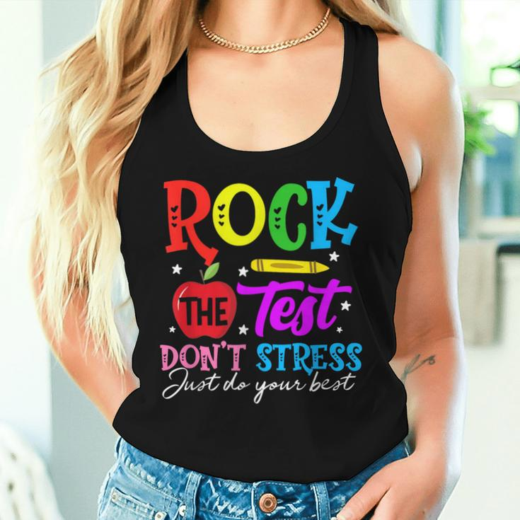 Rock The Test Don't Stress Just Do Your Best Teacher Women Tank Top Gifts for Her